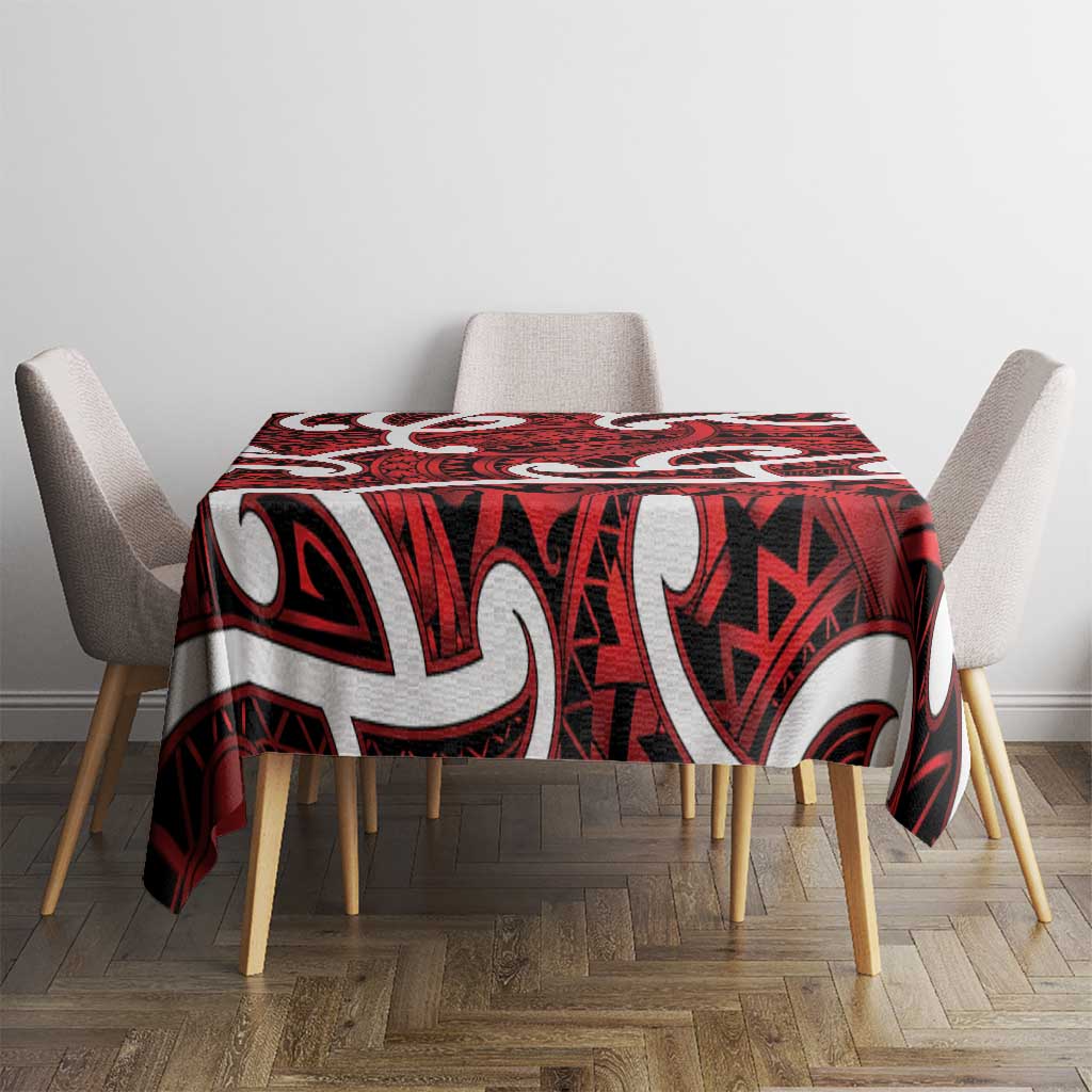 Aotearoa Maori Kowhaiwhai Tablecloth Whero Puhoro and Patiki