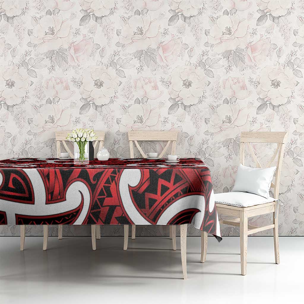 Aotearoa Maori Kowhaiwhai Tablecloth Whero Puhoro and Patiki