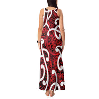 Aotearoa Maori Kowhaiwhai Tank Maxi Dress Whero Puhoro and Patiki LT9 - Polynesian Pride