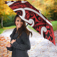 Aotearoa Maori Kowhaiwhai Umbrella Whero Puhoro and Patiki