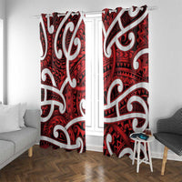 Aotearoa Maori Kowhaiwhai Window Curtain Whero Puhoro and Patiki