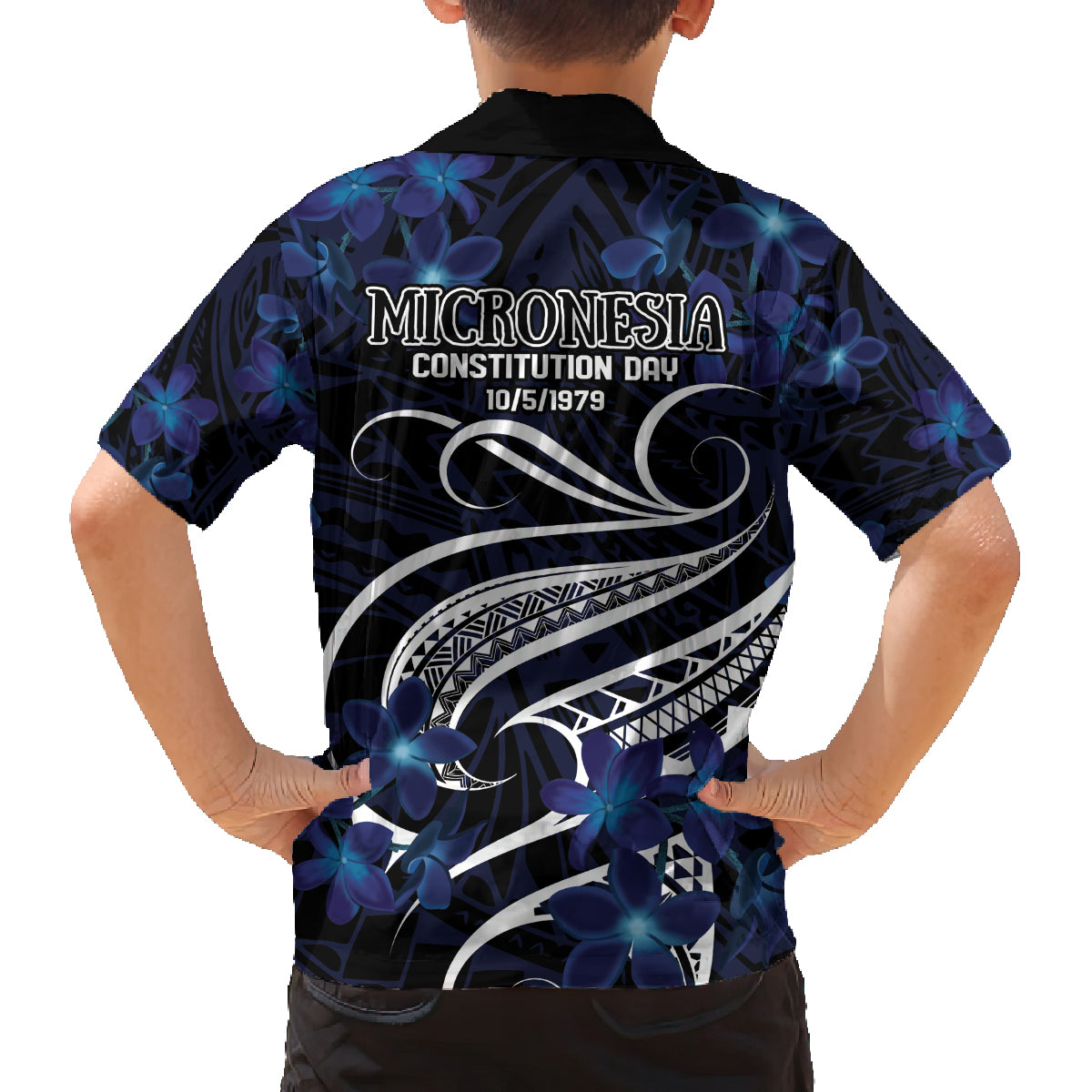 Micronesia Constitution Day Family Matching Long Sleeve Bodycon Dress and Hawaiian Shirt Since 1979 with Polynesian Hibiscus Pattern LT9 - Polynesian Pride