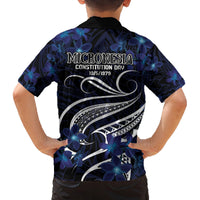 Micronesia Constitution Day Family Matching Long Sleeve Bodycon Dress and Hawaiian Shirt Since 1979 with Polynesian Hibiscus Pattern LT9 - Polynesian Pride