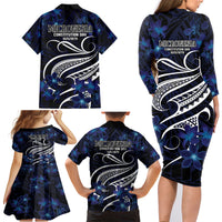 Micronesia Constitution Day Family Matching Long Sleeve Bodycon Dress and Hawaiian Shirt Since 1979 with Polynesian Hibiscus Pattern LT9 - Polynesian Pride
