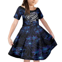 Micronesia Constitution Day Family Matching Mermaid Dress and Hawaiian Shirt Since 1979 with Polynesian Hibiscus Pattern LT9 Daughter's Dress Blue - Polynesian Pride