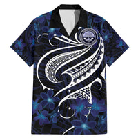 Micronesia Constitution Day Family Matching Mermaid Dress and Hawaiian Shirt Since 1979 with Polynesian Hibiscus Pattern LT9 Dad's Shirt - Short Sleeve Blue - Polynesian Pride