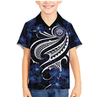 Micronesia Constitution Day Family Matching Mermaid Dress and Hawaiian Shirt Since 1979 with Polynesian Hibiscus Pattern LT9 Son's Shirt Blue - Polynesian Pride