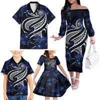 Micronesia Constitution Day Family Matching Off The Shoulder Long Sleeve Dress and Hawaiian Shirt Since 1979 with Polynesian Hibiscus Pattern LT9 - Polynesian Pride