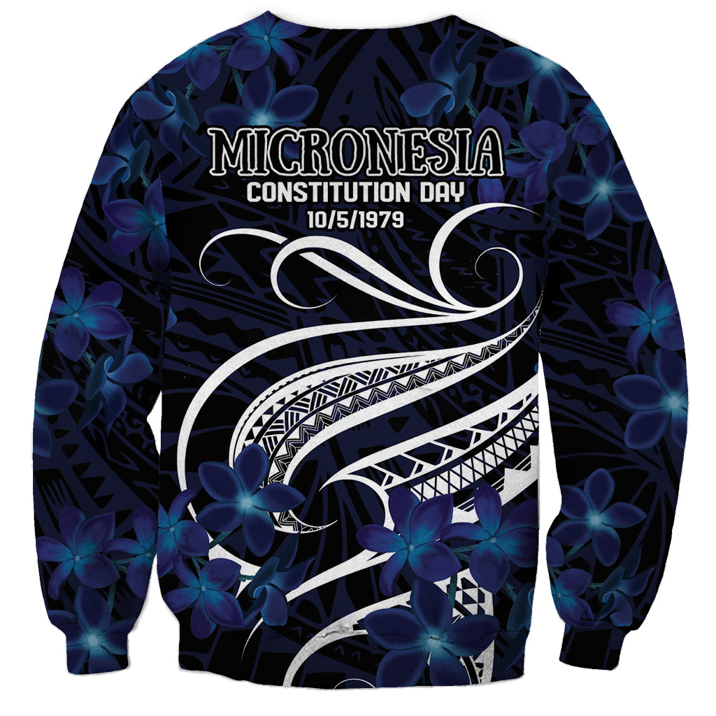 Micronesia Constitution Day Sweatshirt Since 1979 with Polynesian Hibiscus Pattern
