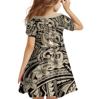 Polynesian Shark Tribal Tattoo Family Matching Puletasi and Hawaiian Shirt Beige Style LT9 - Polynesian Pride