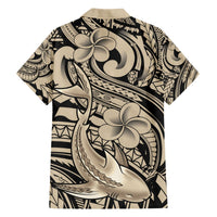 Polynesian Shark Tribal Tattoo Hawaiian Shirt Beige Style