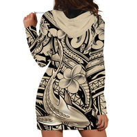 Polynesian Shark Tribal Tattoo Hoodie Dress Beige Style LT9 - Polynesian Pride