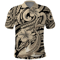 Polynesian Shark Tribal Tattoo Polo Shirt Beige Style LT9 Beige - Polynesian Pride