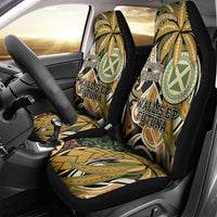 Wallis and Futuna Victory Day Car Seat Cover Since 1945 with Polynesian Platinum Floral Tribal LT9 - Polynesian Pride