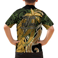 Wallis and Futuna Victory Day Family Matching Long Sleeve Bodycon Dress and Hawaiian Shirt Since 1945 with Polynesian Platinum Floral Tribal LT9 - Polynesian Pride