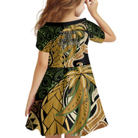 Wallis and Futuna Victory Day Family Matching Off Shoulder Maxi Dress and Hawaiian Shirt Since 1945 with Polynesian Platinum Floral Tribal LT9 - Polynesian Pride