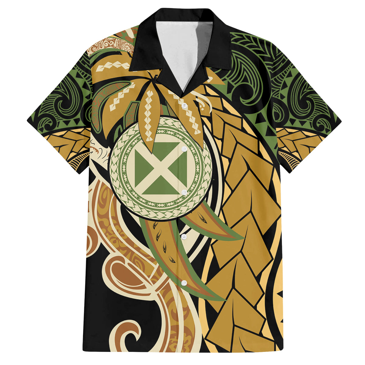 Wallis and Futuna Victory Day Family Matching Off Shoulder Short Dress and Hawaiian Shirt Since 1945 with Polynesian Platinum Floral Tribal LT9 Dad's Shirt - Short Sleeve Red - Polynesian Pride