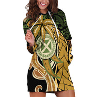 Wallis and Futuna Victory Day Hoodie Dress Since 1945 with Polynesian Platinum Floral Tribal LT9 Red - Polynesian Pride