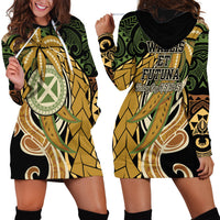 Wallis and Futuna Victory Day Hoodie Dress Since 1945 with Polynesian Platinum Floral Tribal LT9 - Polynesian Pride