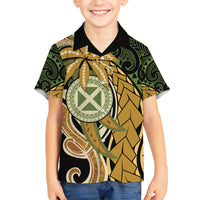Wallis and Futuna Victory Day Kid Hawaiian Shirt Since 1945 with Polynesian Platinum Floral Tribal LT9 Kid Red - Polynesian Pride