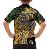 Wallis and Futuna Victory Day Kid Hawaiian Shirt Since 1945 with Polynesian Platinum Floral Tribal LT9 - Polynesian Pride