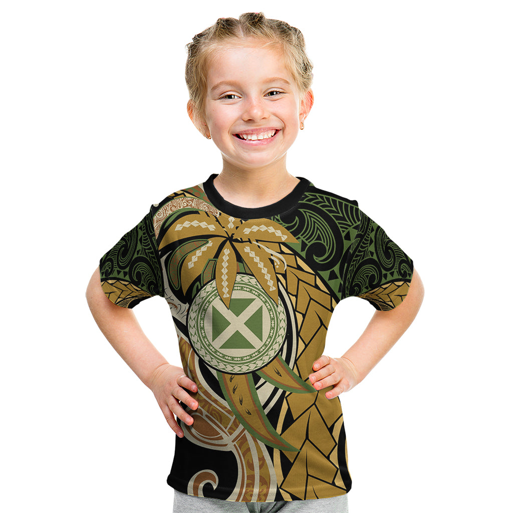 Wallis and Futuna Victory Day Kid T Shirt Since 1945 with Polynesian Platinum Floral Tribal LT9 Red - Polynesian Pride