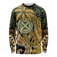 Wallis and Futuna Victory Day Long Sleeve Shirt Since 1945 with Polynesian Platinum Floral Tribal LT9 Unisex Red - Polynesian Pride