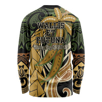 Wallis and Futuna Victory Day Long Sleeve Shirt Since 1945 with Polynesian Platinum Floral Tribal LT9 - Polynesian Pride