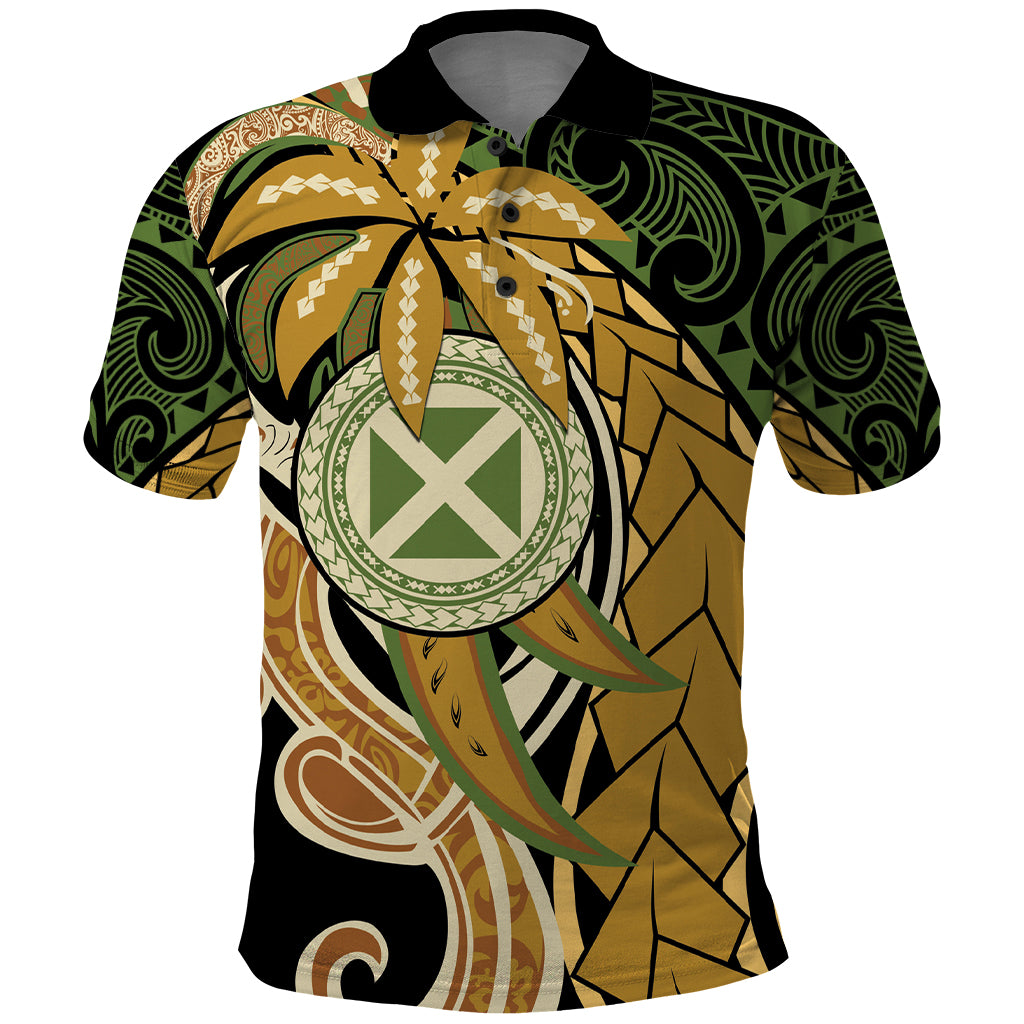 Wallis and Futuna Victory Day Polo Shirt Since 1945 with Polynesian Platinum Floral Tribal LT9 Red - Polynesian Pride