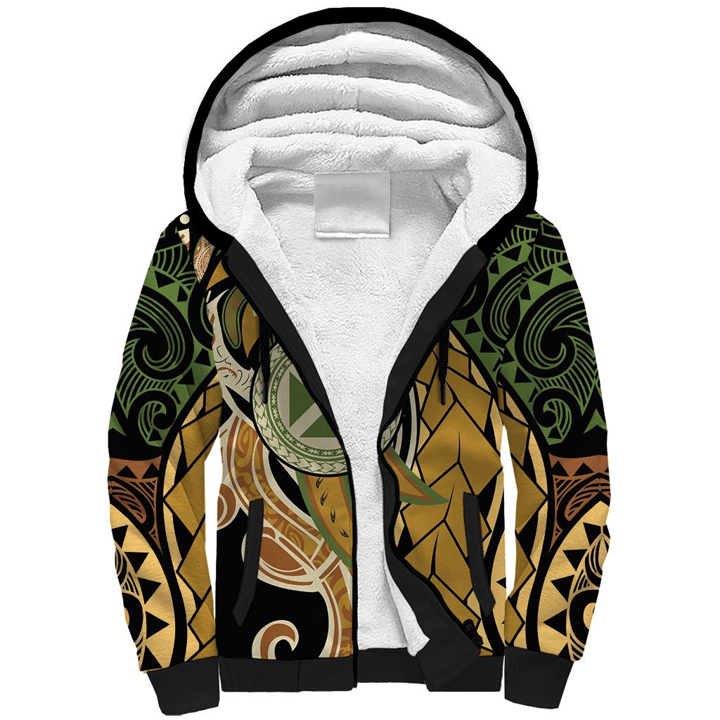 Wallis and Futuna Victory Day Sherpa Hoodie Since 1945 with Polynesian Platinum Floral Tribal LT9 Unisex Red - Polynesian Pride