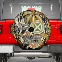 Wallis and Futuna Victory Day Spare Tire Cover Since 1945 with Polynesian Platinum Floral Tribal LT9 - Polynesian Pride