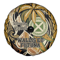 Wallis and Futuna Victory Day Spare Tire Cover Since 1945 with Polynesian Platinum Floral Tribal LT9 - Polynesian Pride