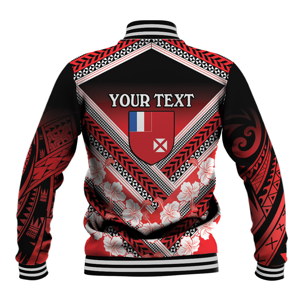 Personalised Wallis et Futuna Baseball Jacket Hibiscus and Polynesian Tribal Tattoos LT9 - Polynesian Pride