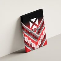 Personalised Wallis et Futuna Canvas Wall Art Hibiscus and Polynesian Tribal Tattoos
