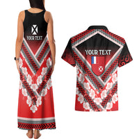 Personalised Wallis et Futuna Couples Matching Tank Maxi Dress and Hawaiian Shirt Hibiscus and Polynesian Tribal Tattoos LT9 - Polynesian Pride