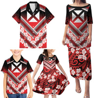 Personalised Wallis et Futuna Family Matching Puletasi and Hawaiian Shirt Hibiscus and Polynesian Tribal Tattoos LT9 - Polynesian Pride