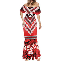 Personalised Wallis et Futuna Mermaid Dress Hibiscus and Polynesian Tribal Tattoos LT9 - Polynesian Pride