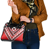 Personalised Wallis et Futuna Shoulder Handbag Hibiscus and Polynesian Tribal Tattoos