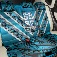 Custom Fiji Rugby Back Car Seat Cover Fijian Warrior With Polynesian Tribal Tattoos LT9 - Polynesian Pride