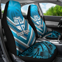 Custom Fiji Rugby Car Seat Cover Fijian Warrior With Polynesian Tribal Tattoos LT9 - Polynesian Pride