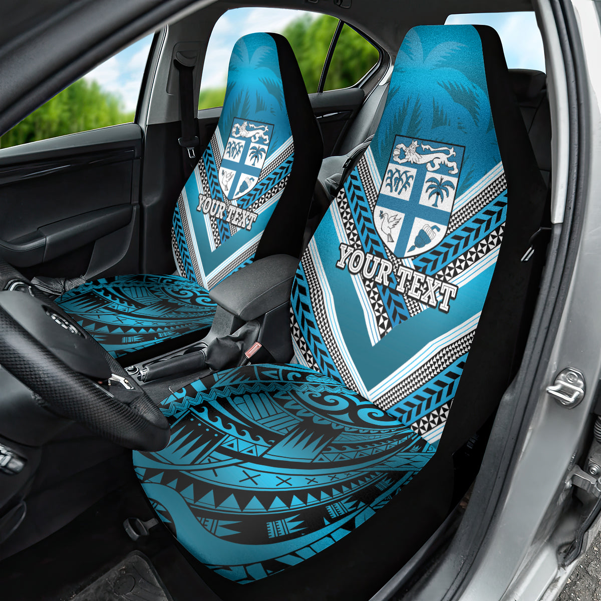 Custom Fiji Rugby Car Seat Cover Fijian Warrior With Polynesian Tribal Tattoos LT9 - Polynesian Pride