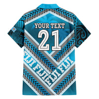 Custom Fiji Rugby Family Matching Short Sleeve Bodycon Dress and Hawaiian Shirt Fijian Warrior With Polynesian Tribal Tattoos LT9 - Polynesian Pride
