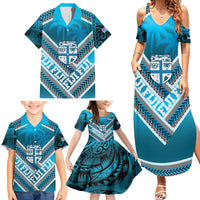 Custom Fiji Rugby Family Matching Summer Maxi Dress and Hawaiian Shirt Fijian Warrior With Polynesian Tribal Tattoos LT9 - Polynesian Pride