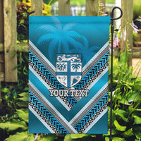 Custom Fiji Rugby Garden Flag Fijian Warrior With Polynesian Tribal Tattoos LT9 Garden Flag Blue - Polynesian Pride