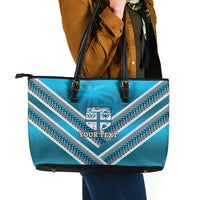 Custom Fiji Rugby Leather Tote Bag Fijian Warrior With Polynesian Tribal Tattoos LT9 - Polynesian Pride