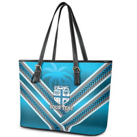 Custom Fiji Rugby Leather Tote Bag Fijian Warrior With Polynesian Tribal Tattoos LT9 - Polynesian Pride