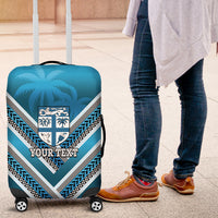 Custom Fiji Rugby Luggage Cover Fijian Warrior With Polynesian Tribal Tattoos LT9 Blue - Polynesian Pride