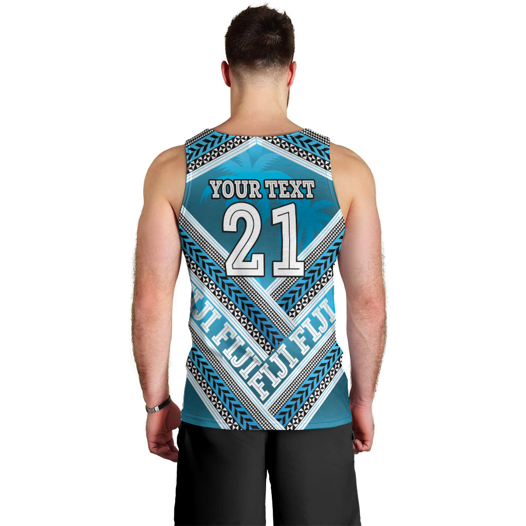 Custom Fiji Rugby Men Tank Top Fijian Warrior With Polynesian Tribal Tattoos LT9 - Polynesian Pride
