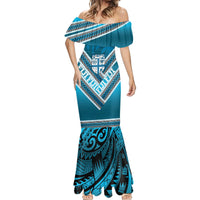 Custom Fiji Rugby Mermaid Dress Fijian Warrior With Polynesian Tribal Tattoos LT9 - Polynesian Pride
