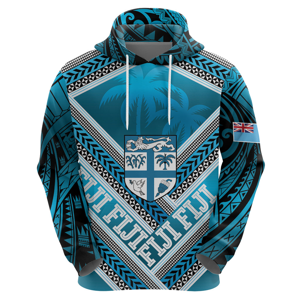Custom Fiji Rugby Zip Hoodie Fijian Warrior With Polynesian Tribal Tattoos LT9 - Polynesian Pride